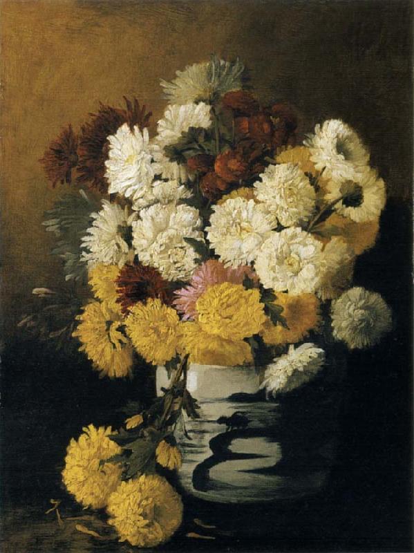 Hirst, Claude Raguet Chrysanthemums in a Canton Vase France oil painting art